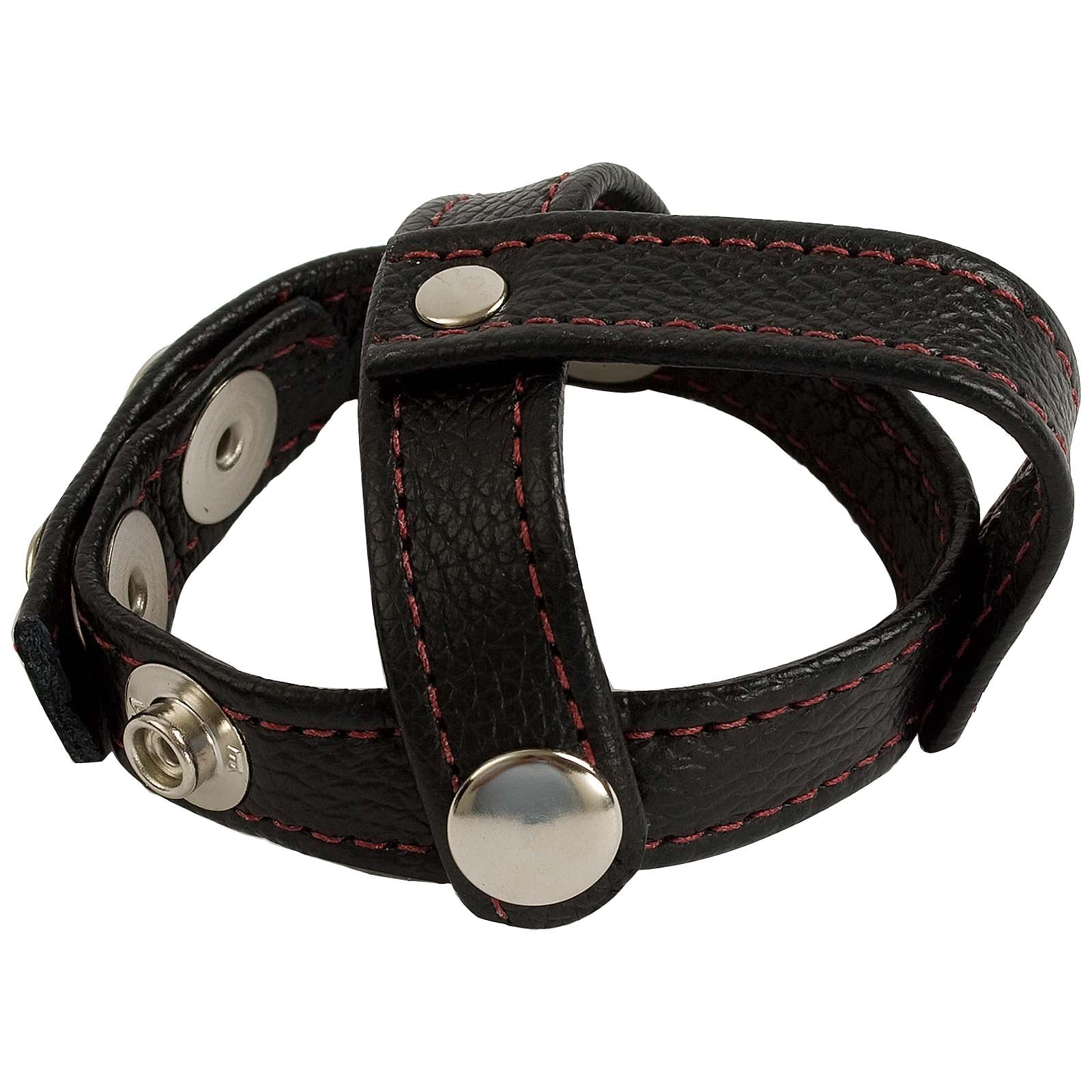 Cock & Ball Straps - Leather - 3 Piece Divider - Godfather Adult Sex and Pleasure Toys