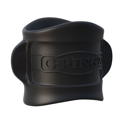 Fantasy C-Ringz Silicone Ball Stretcher Black - Godfather Adult Sex and Pleasure Toys