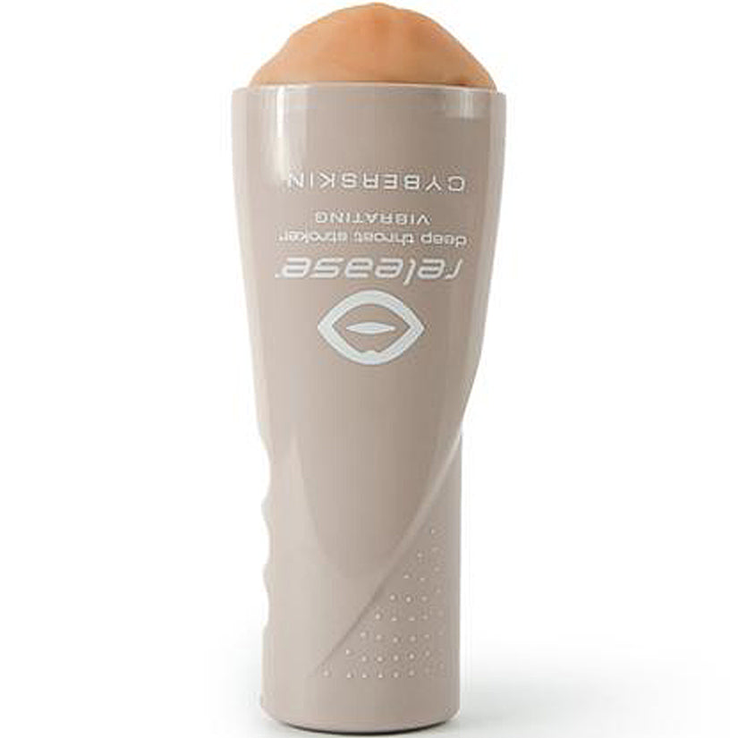 CyberSkin Vibrating Deep Throat Stroker Flesh - Godfather Adult Sex and Pleasure Toys