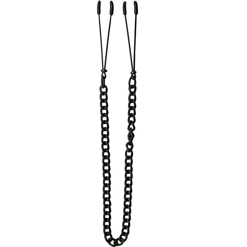Spartacus Tweezer Clamp With Link Chain - Silver - Godfather Adult Sex and Pleasure Toys