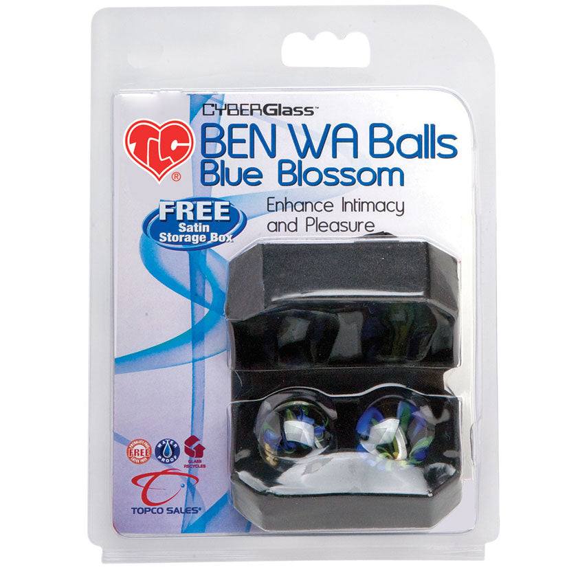 TLC CyberGlass Ben Wa Balls - Blue Blossom - Godfather Adult Sex and Pleasure Toys