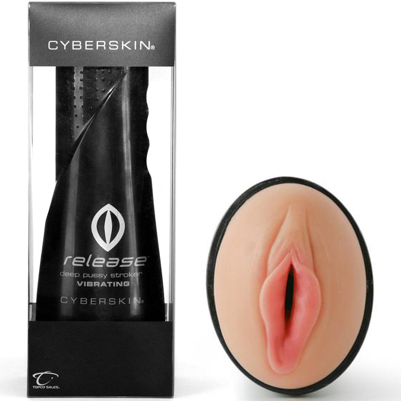 CyberSkin Vibrating Deep Pussy Stroker Flesh - Godfather Adult Sex and Pleasure Toys