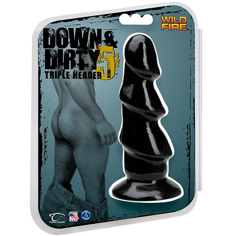 Wildfire Down & Dirty 5.5 Triple Header - Black - Godfather Adult Sex and Pleasure Toys