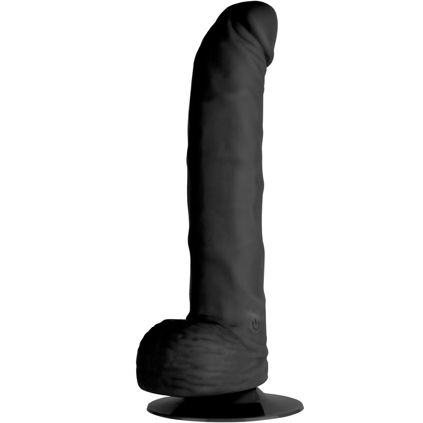 Vibrating Dong with Remote Control 8" - Black - Godfather Adult Sex and Pleasure Toys