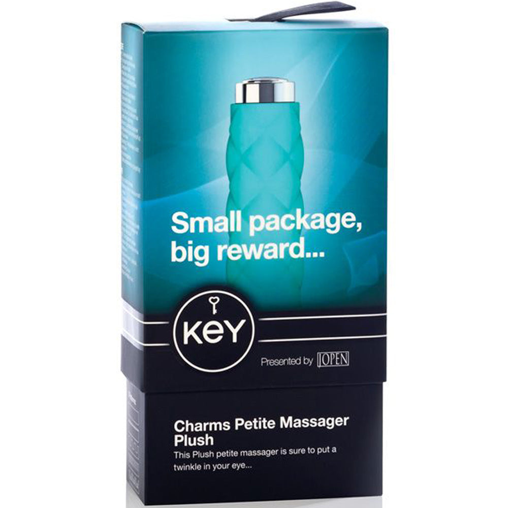 Key by Jopen Charms Petite Massager Plush Blue 3.75" - Godfather Adult Sex and Pleasure Toys