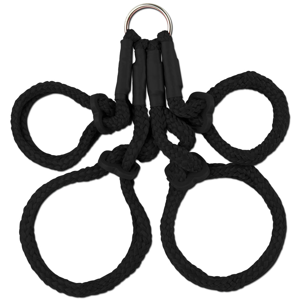 Fetish Fantasy Series Japanese Silk Rope Hogtie-Black - Godfather Adult Sex and Pleasure Toys